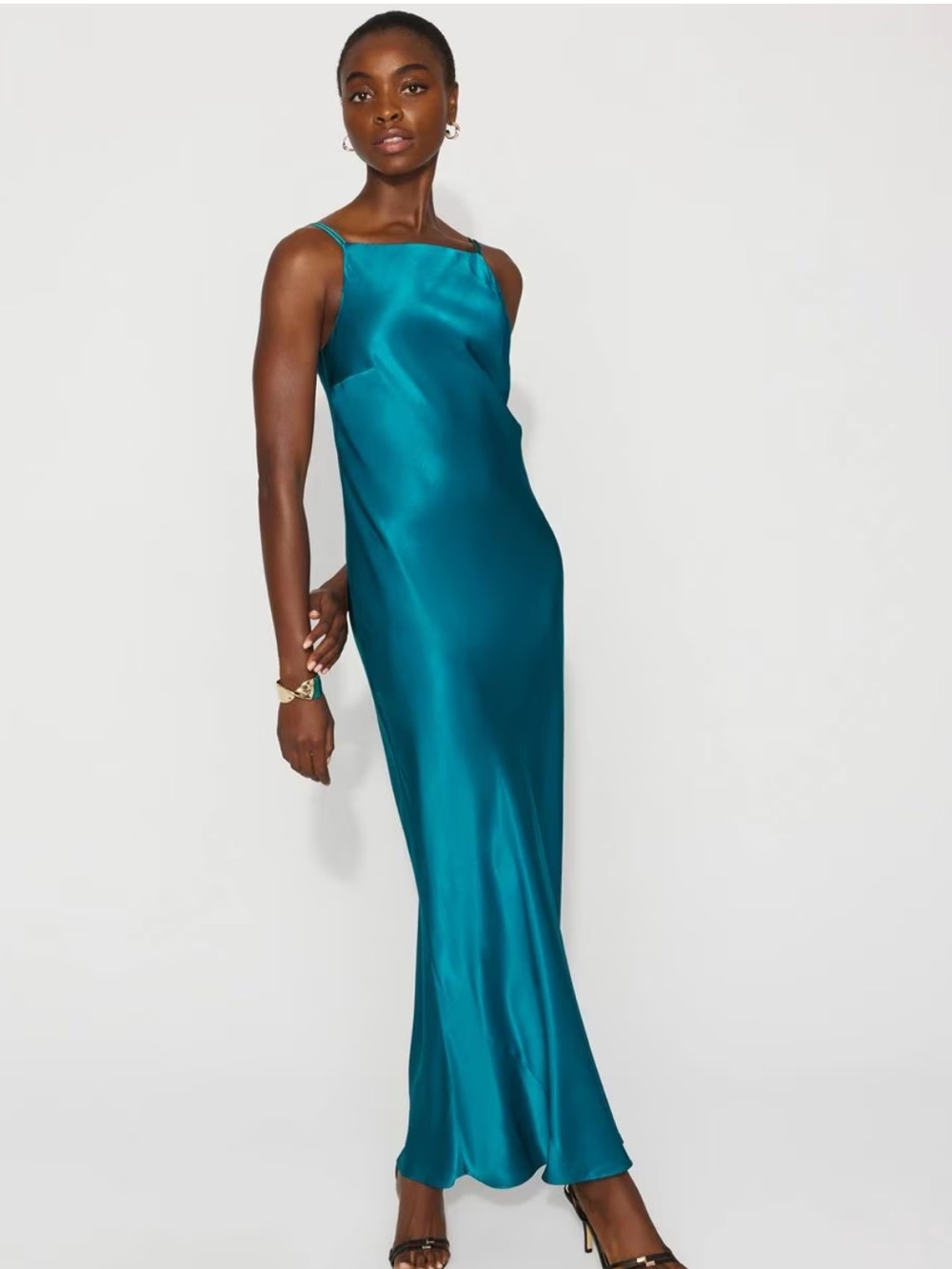 Satin Slip Maxi Dress in Teal - White House black market (currently sold out)